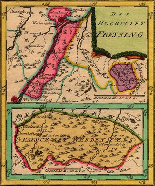 Karte des Hochstifts Freising von 1791.